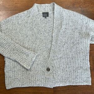 Leo & sage one button gray sweater cardigan oversized wool mohair size large